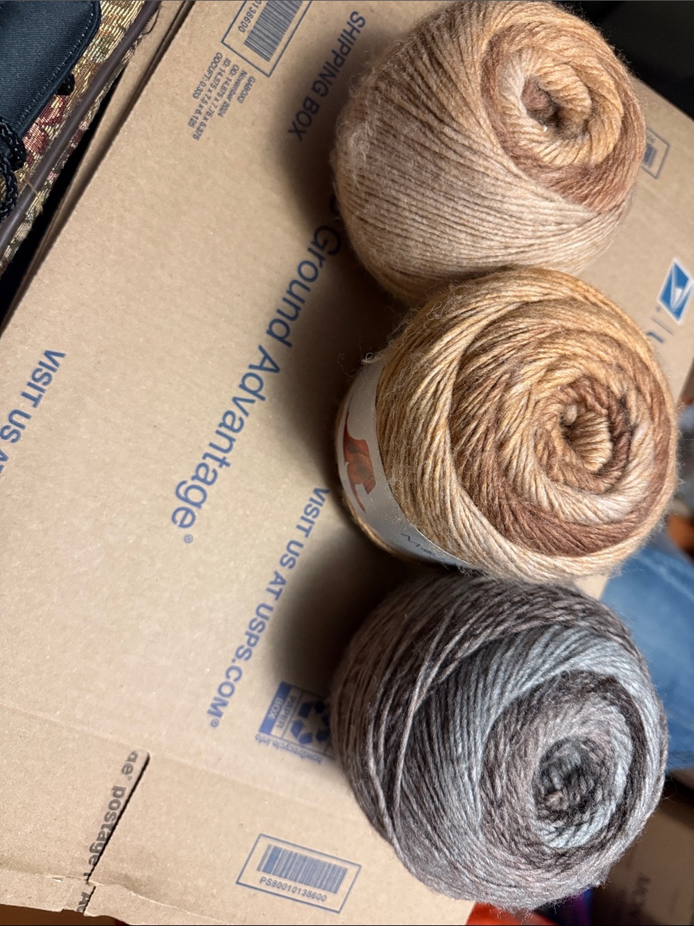 Gradient Neutral Yarn Set - Brown, Tan, Gray